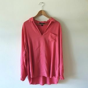 Nine West Jeans Linen Roll-Tap Blouse